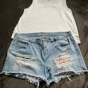 Red white and blue shorts